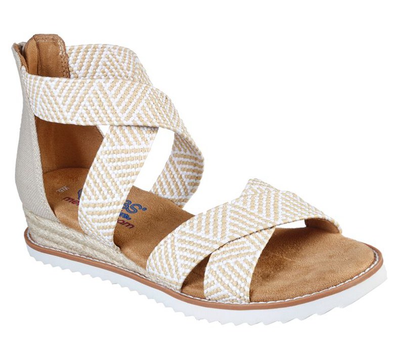 Skechers Dam Beige/Vita Sandaler - Bobs Desert Kiss - Sommar Sun - Sverige (SQJYI-0931)